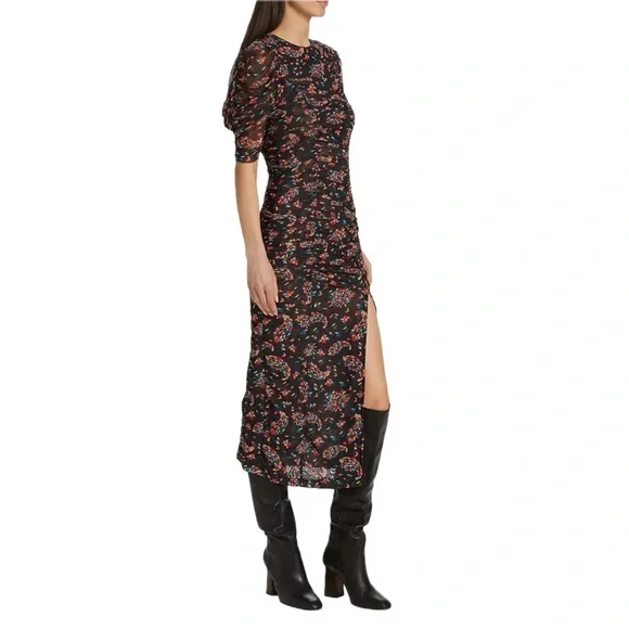 Free People | Briella Ruched Printed Midi Dress NWT - Picture 13 of 15
